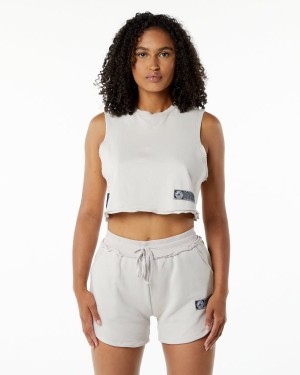 Alphalete Very Terry Crop Cutoff Naisten Hihaton Paita Moonstone | IVUGJ-7495