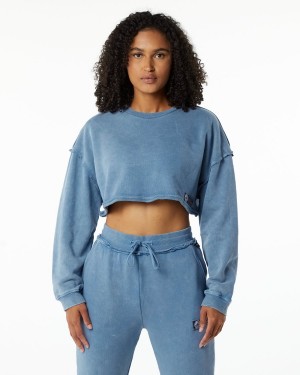 Alphalete Very Terry Crop Pullover Naisten Takit Sininen | KARQX-4901