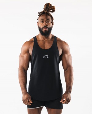 Alphalete Wolf Head Raw Cut Tank Miesten Hihaton Paita Mustat | LWZFP-0152