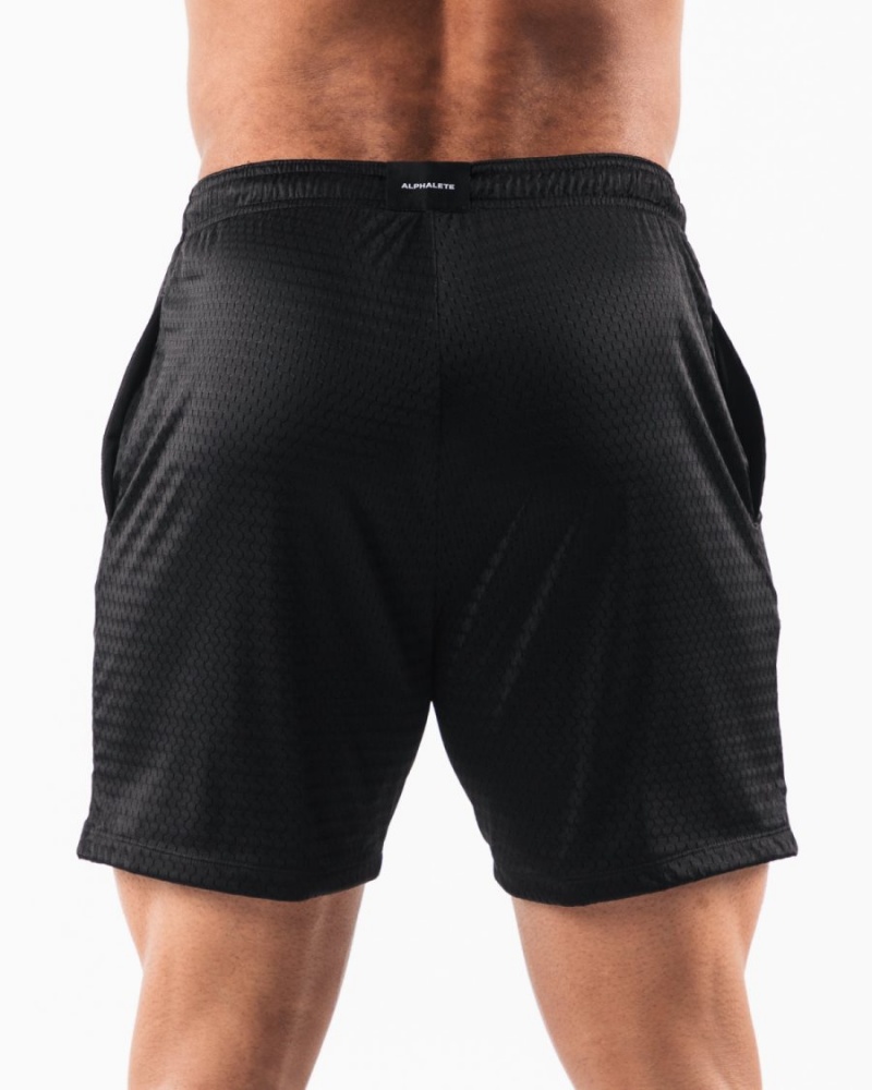 Alphalete AA Mesh Lyhyt 6” Miesten Shortsit Mustat | QOTRZ-9031