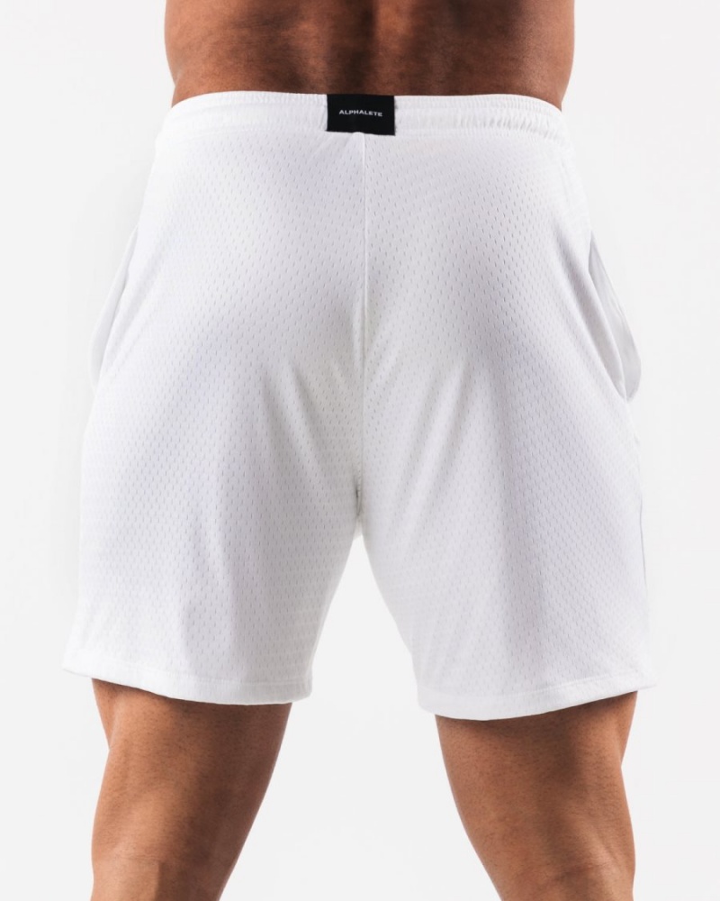 Alphalete AA Mesh Lyhyt 6” Miesten Shortsit Valkoinen | NDAXV-9164