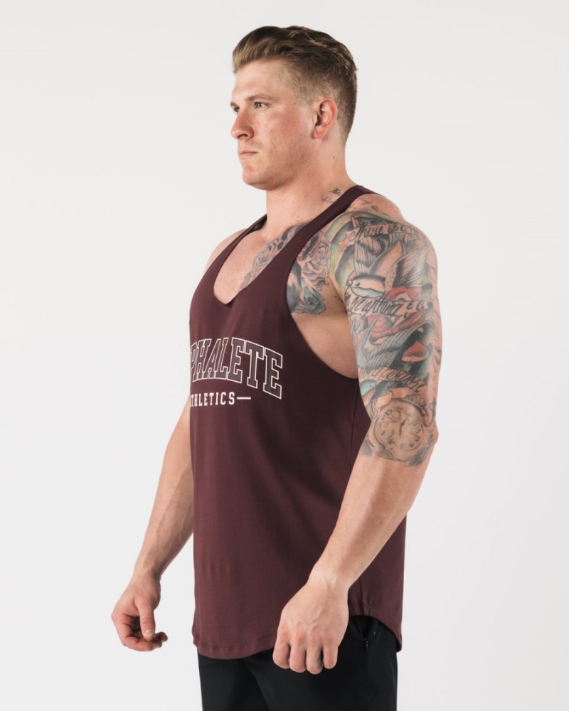 Alphalete AA Raw Cut Tank Miesten Hihaton Paita Sangria | LZIOT-8519