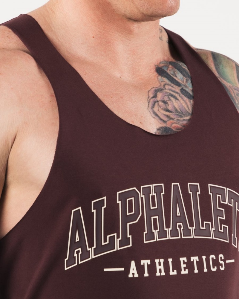 Alphalete AA Raw Cut Tank Miesten Hihaton Paita Sangria | LZIOT-8519