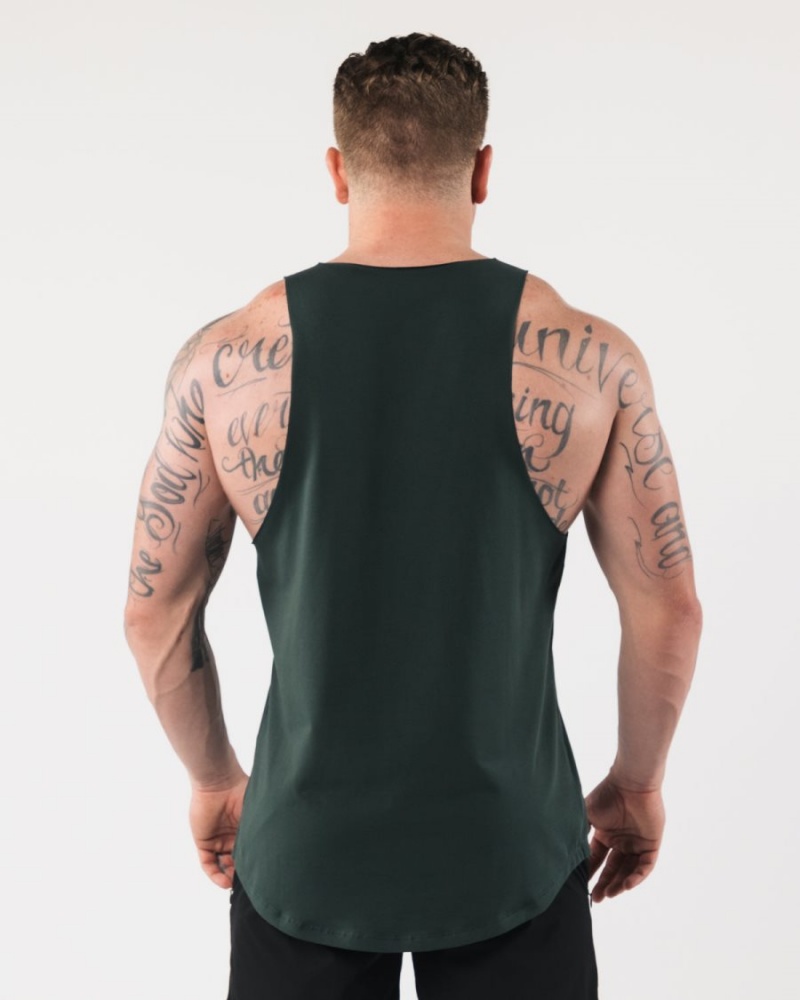 Alphalete AA Raw Cut Tank Miesten Hihaton Paita Evergreen | GIHQR-3925