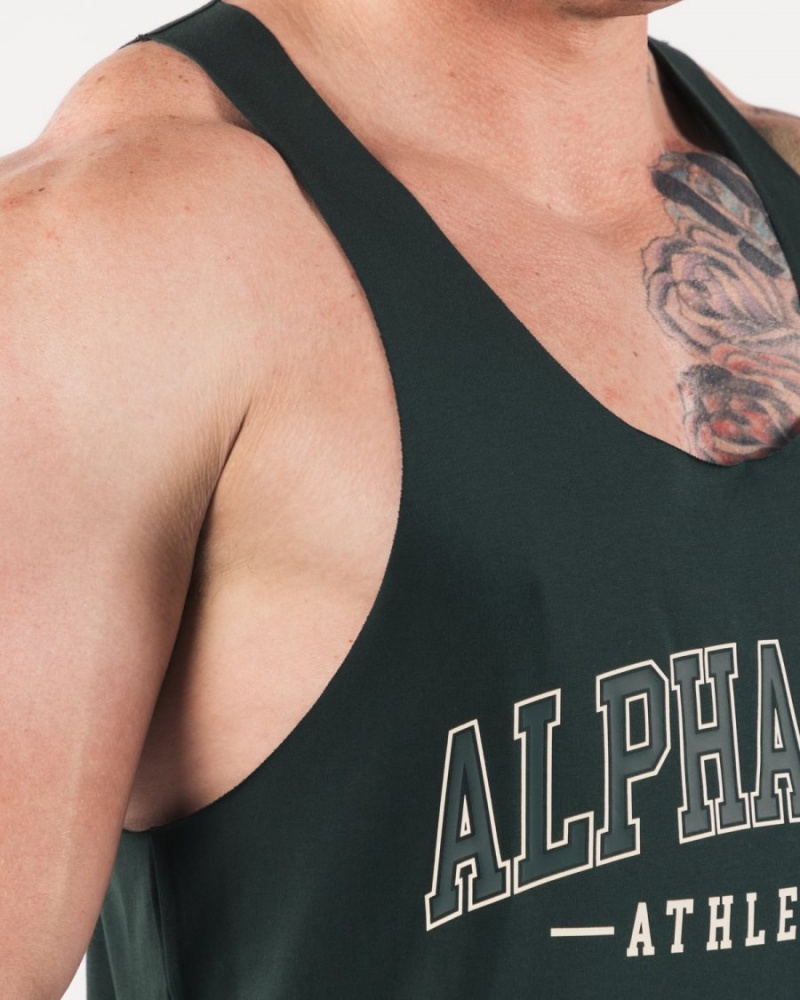 Alphalete AA Raw Cut Tank Miesten Hihaton Paita Evergreen | GIHQR-3925