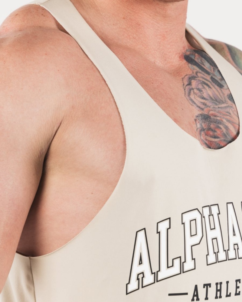 Alphalete AA Raw Cut Tank Miesten Hihaton Paita Sea Shell | TPRXL-1753