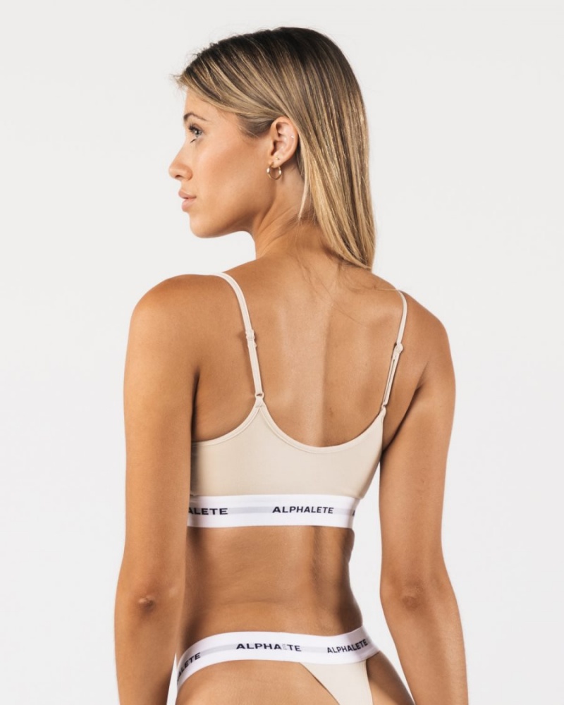 Alphalete Acute Cami Bralette Naisten Alusvaatteet Vanilla | FKWLI-1659