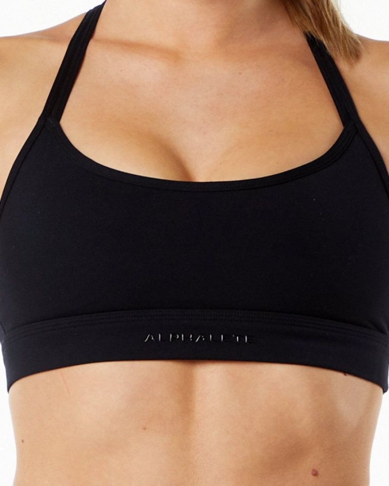 Alphalete Alphalux Tri Bra Naisten Urheiluliivi Mustat | XGBPN-9425