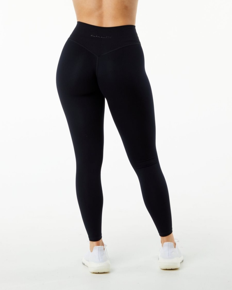 Alphalete Alphalux Wonder Legging 27" Naisten Leggings Mustat | QFXDA-0178