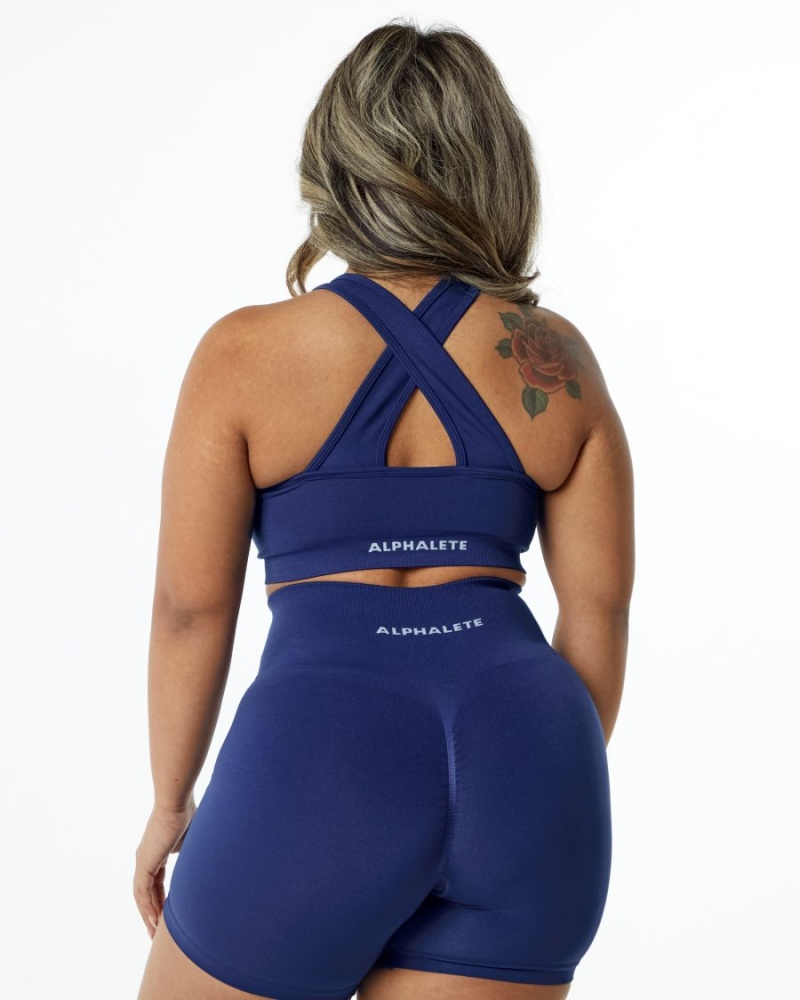 Alphalete Amplify Bra Naisten Urheiluliivi Indigo | PIZVJ-4791