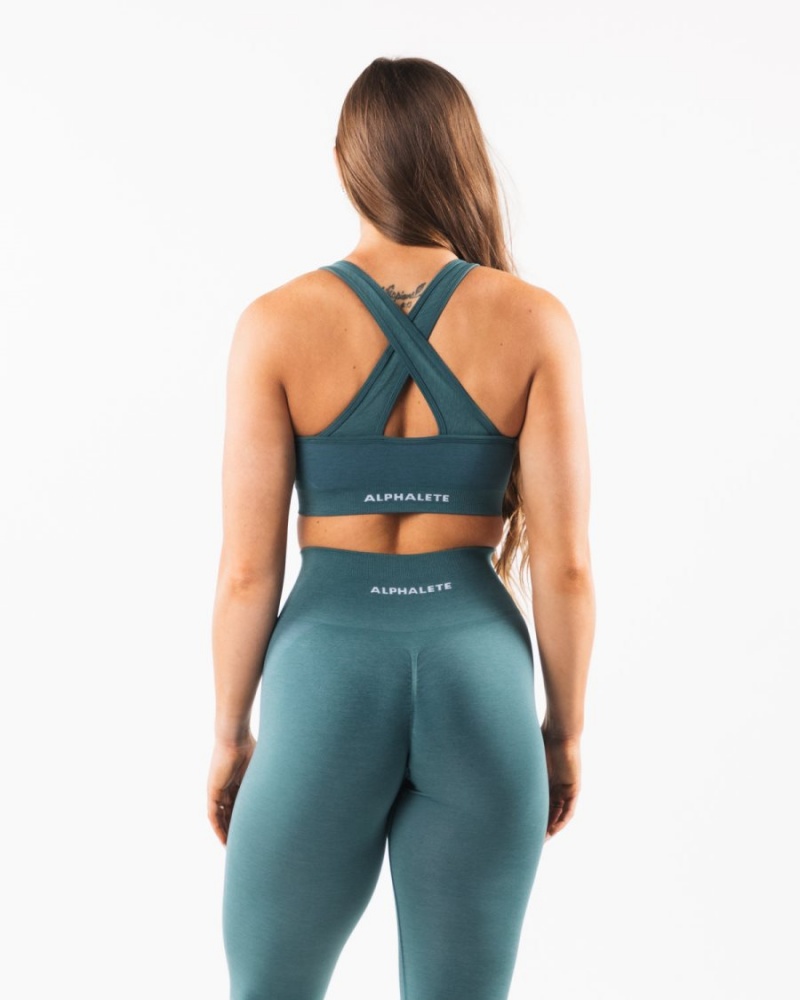 Alphalete Amplify Bra Naisten Urheiluliivi Ocean | YDQWK-7426