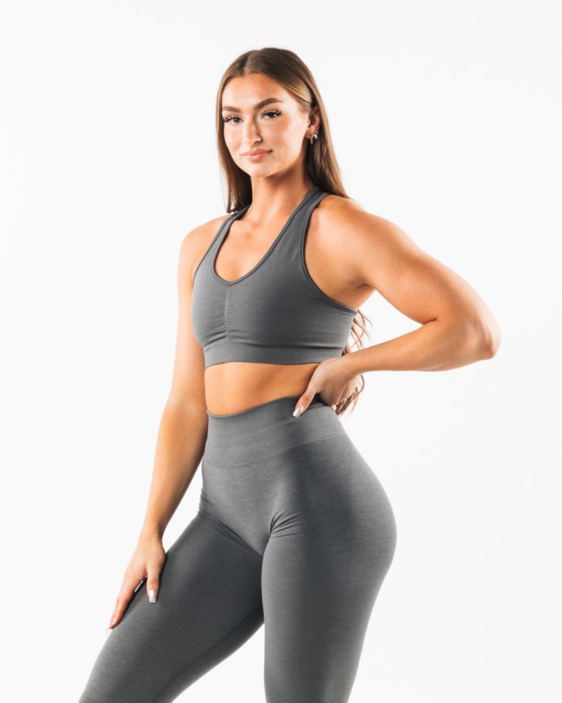 Alphalete Amplify Bra Naisten Urheiluliivi Smoke | OBMWH-0397