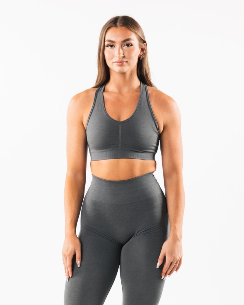 Alphalete Amplify Bra Naisten Urheiluliivi Smoke | OBMWH-0397