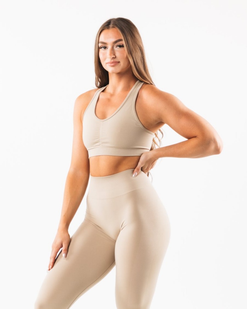 Alphalete Amplify Bra Naisten Urheiluliivi Linen | OWJUF-0825