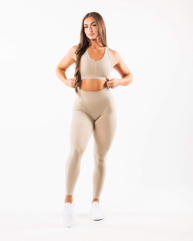 Alphalete Amplify Bra Naisten Urheiluliivi Linen | OWJUF-0825