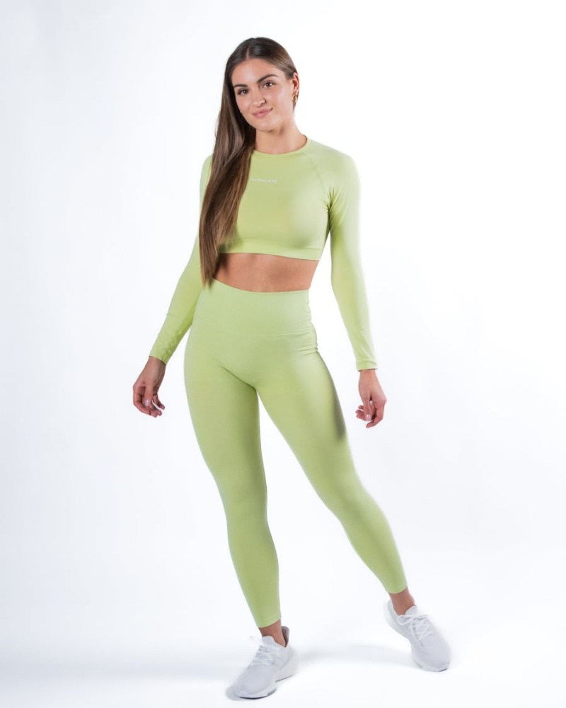 Alphalete Amplify LS Crop Naisten Pitkähihainen Frozen Spring | UXCJQ-0684