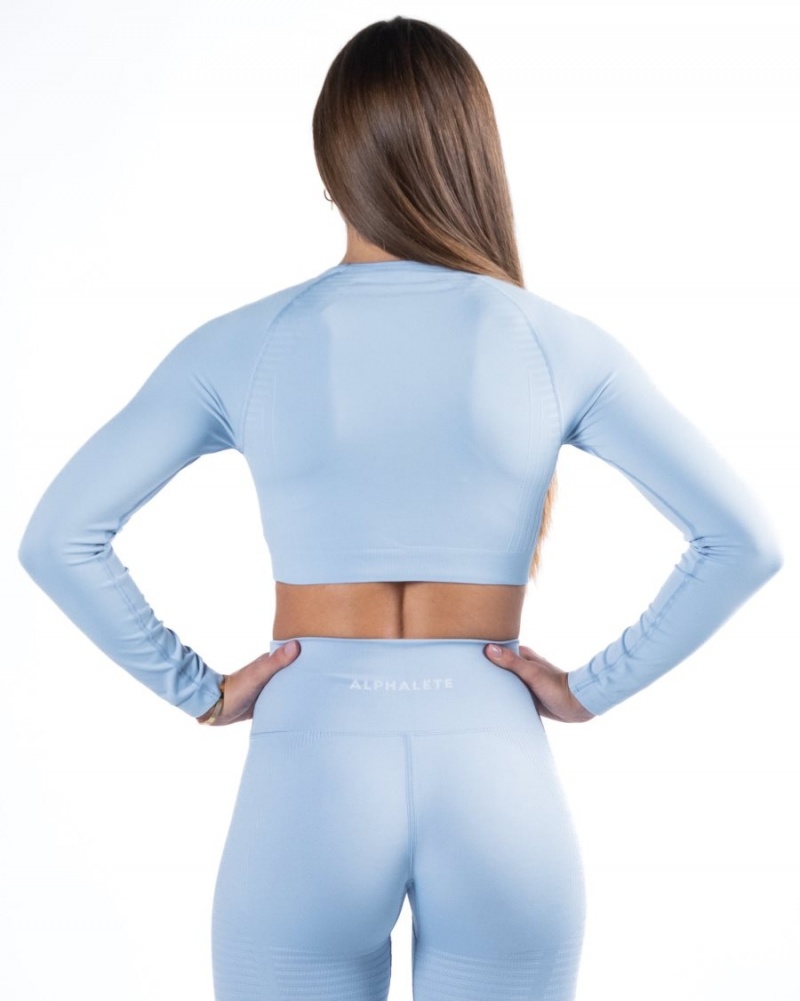 Alphalete Amplify LS Crop Naisten Pitkähihainen Sininen | ZXHSW-3547