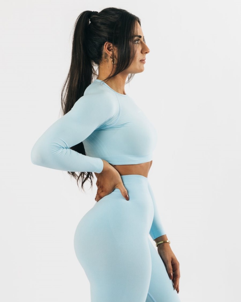 Alphalete Amplify LS Crop Naisten Pitkähihainen Sininen | HEJGN-4108