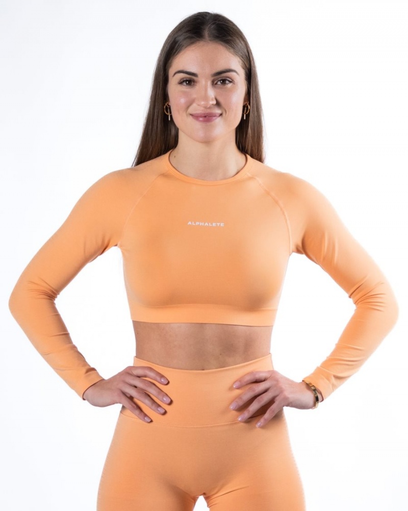 Alphalete Amplify LS Crop Naisten Pitkähihainen Koralli | LVNPB-5293