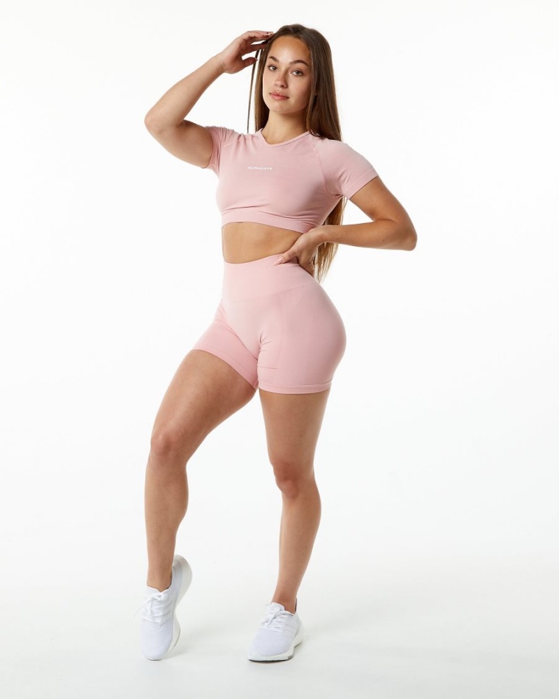 Alphalete Amplify V-Neck Crop Top Naisten Paidat Blossom | CDETW-0124