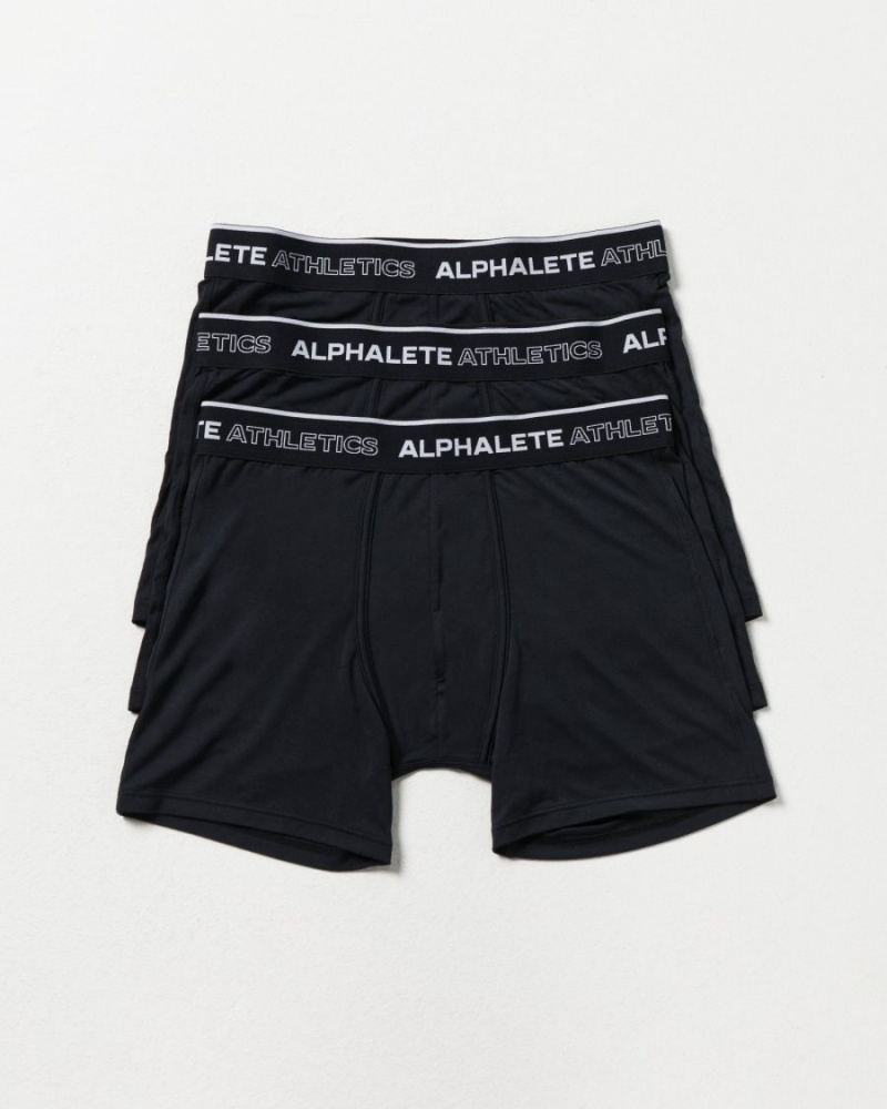 Alphalete Classic Bokserin Brief 3pk Miesten Alusvaatteet Mustat | JLHDF-3480