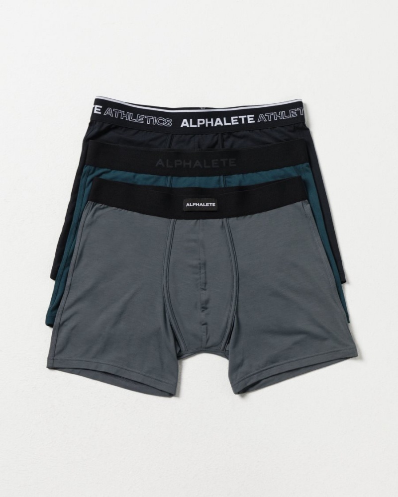 Alphalete Classic Bokserin Brief 3pk Miesten Alusvaatteet Mustat | IXGCN-5293