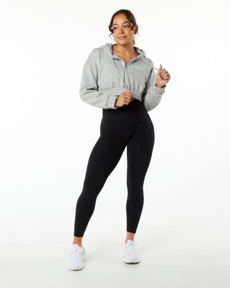 Alphalete Classic Capital Crop Hoodie Naisten Huppari Harmaat | AZRWN-7819