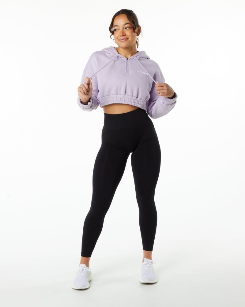 Alphalete Classic Capital Crop Hoodie Naisten Huppari Misty Lilac | UAZHB-6397