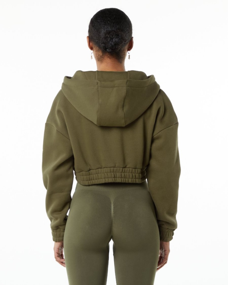 Alphalete Classic Capital Full-Zip Crop Jacket Naisten Takit Willow | BJDQW-9210