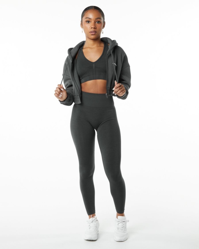 Alphalete Classic Capital Full-Zip Crop Jacket Naisten Takit Smoke | VFMHT-5738