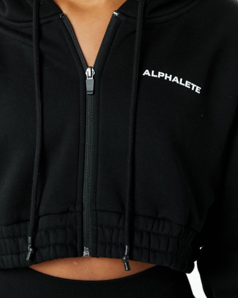 Alphalete Classic Capital Full-Zip Crop Jacket Naisten Takit Mustat | LPWSD-5749