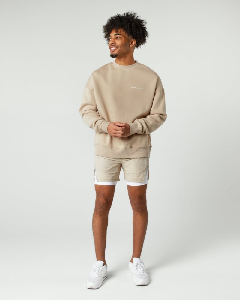 Alphalete Classic Crew Miesten Takit Linen | VSGHO-6235