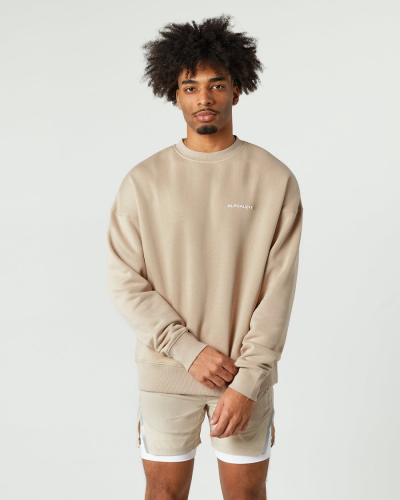 Alphalete Classic Crew Miesten Takit Linen | VSGHO-6235