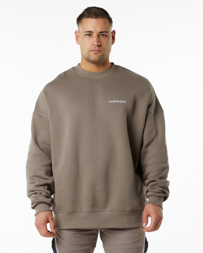 Alphalete Classic Crew Miesten Takit Mocha | PNQUC-6730