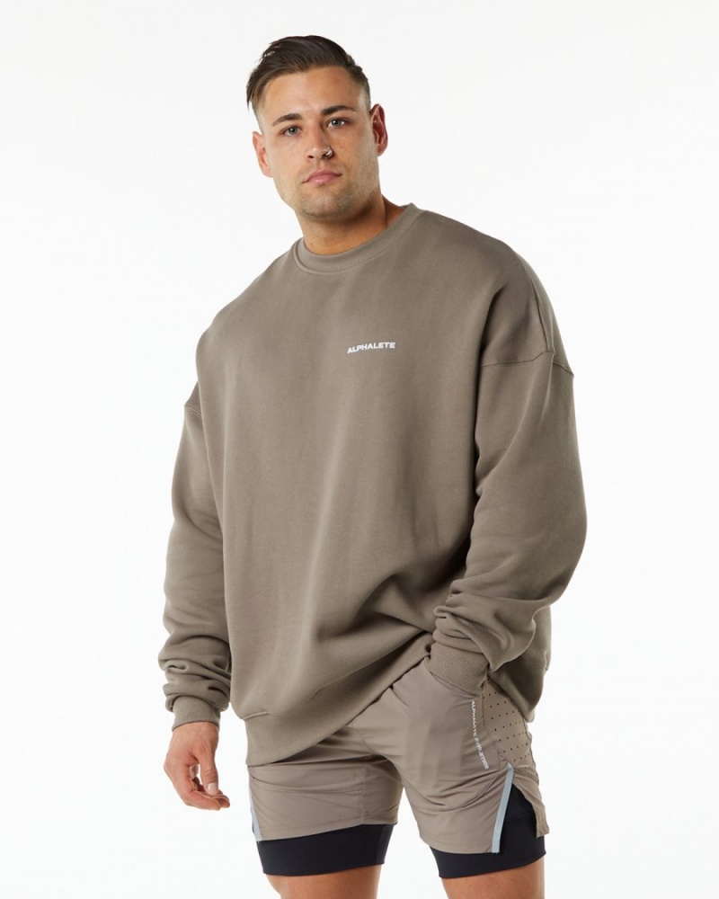 Alphalete Classic Crew Miesten Takit Mocha | PNQUC-6730