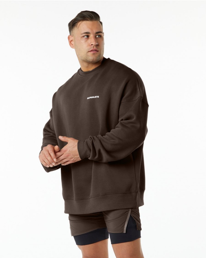 Alphalete Classic Crew Miesten Takit Ruskea | QCXEY-5103