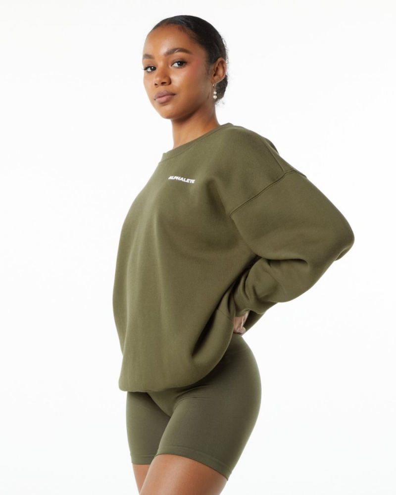 Alphalete Classic Crew Naisten Pitkähihainen Willow | LHUJN-4893