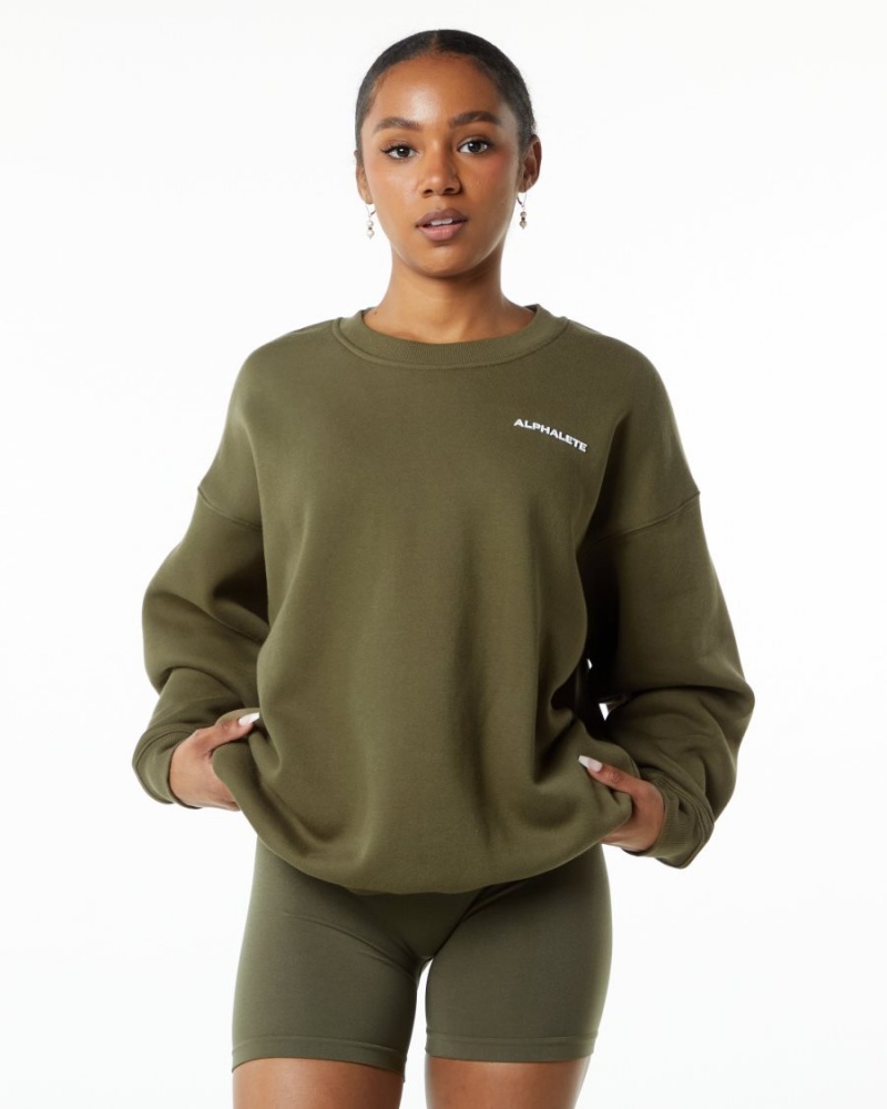 Alphalete Classic Crew Naisten Pitkähihainen Willow | LHUJN-4893