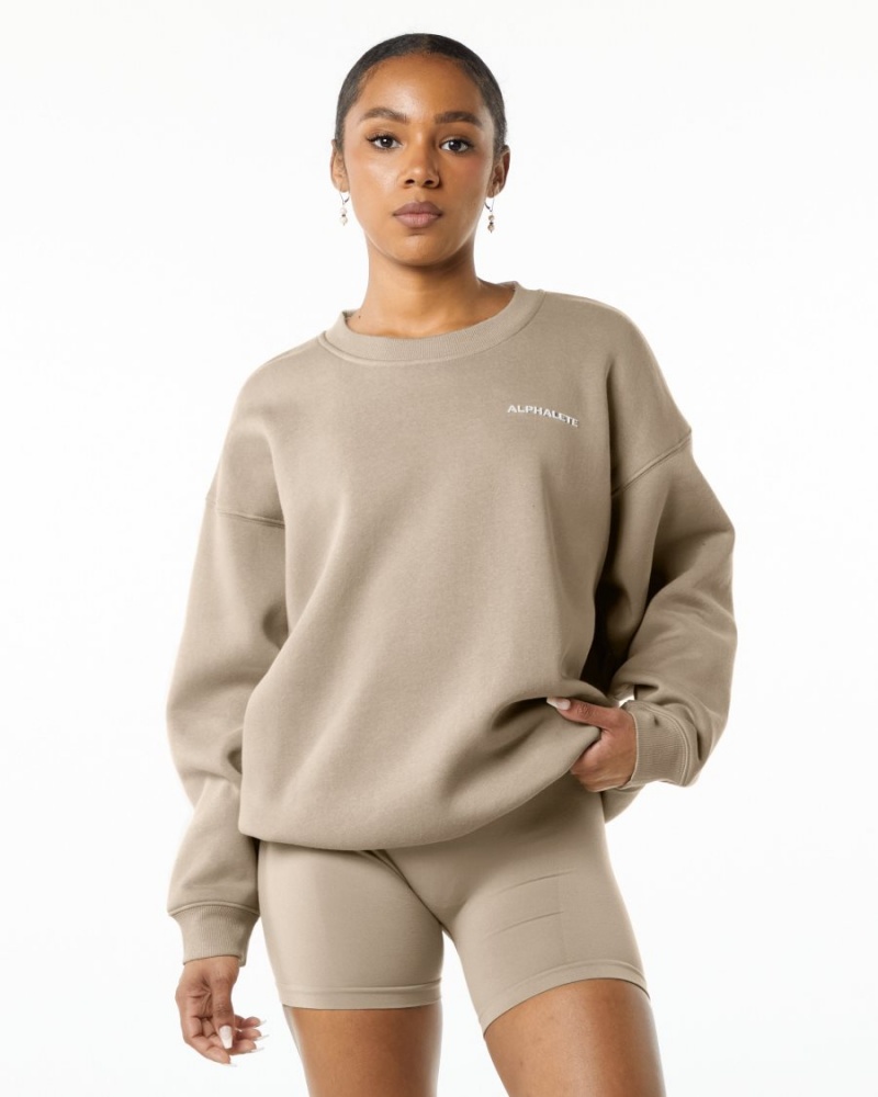 Alphalete Classic Crew Naisten Pitkähihainen Linen | YLKTE-7302