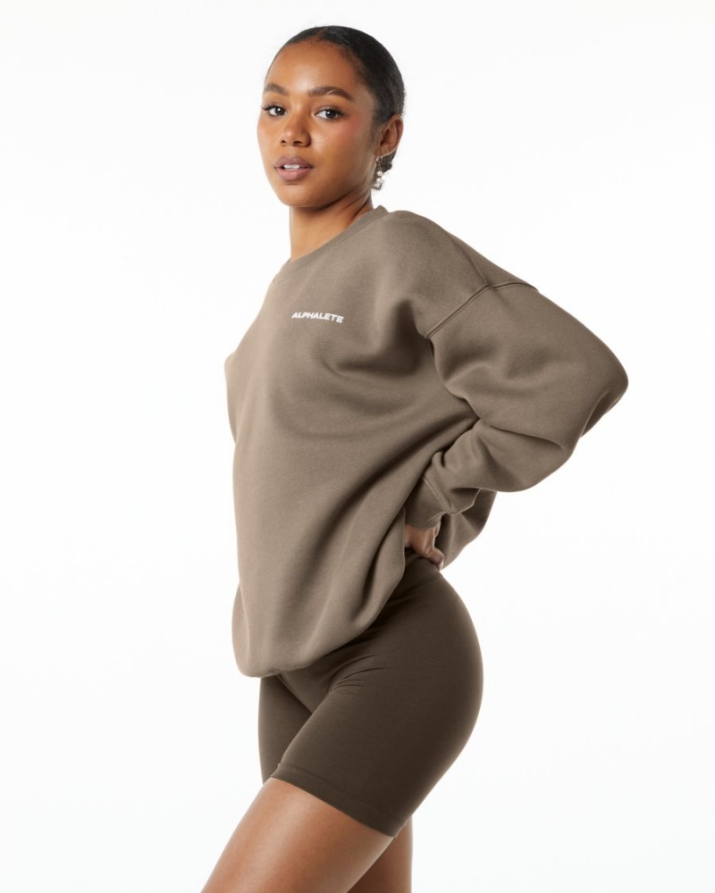 Alphalete Classic Crew Naisten Takit Mocha | WJAPU-3092