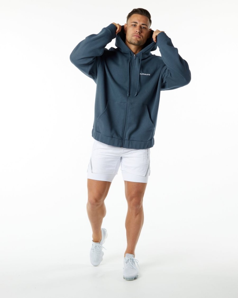 Alphalete Classic Full-Zip Jacket Miesten Takit Sininen | RMDEZ-3869