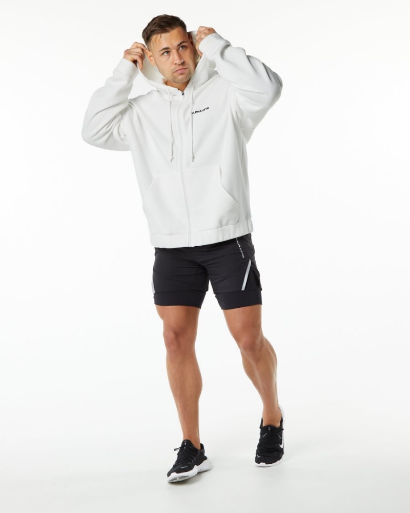 Alphalete Classic Full-Zip Jacket Miesten Takit Valkoinen | XKPWV-0746