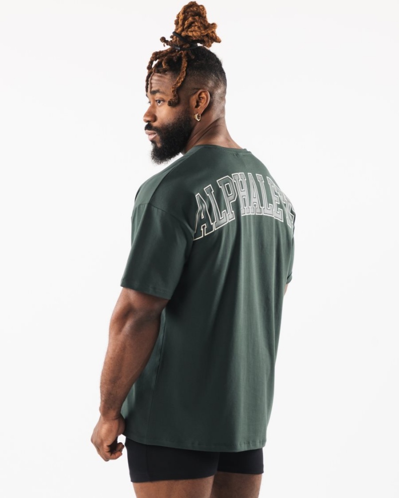 Alphalete Collegiate Tee Miesten Paidat Evergreen | CJLIU-0968