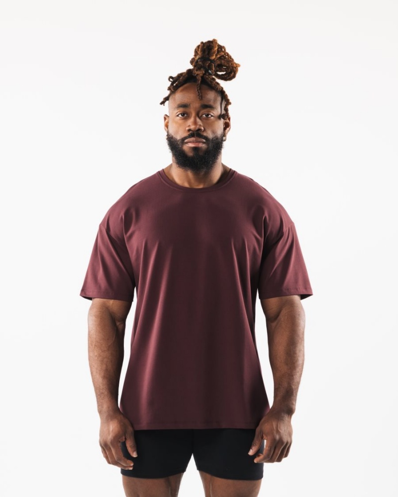 Alphalete Collegiate Tee Miesten Paidat Sangria | DKTOH-6742