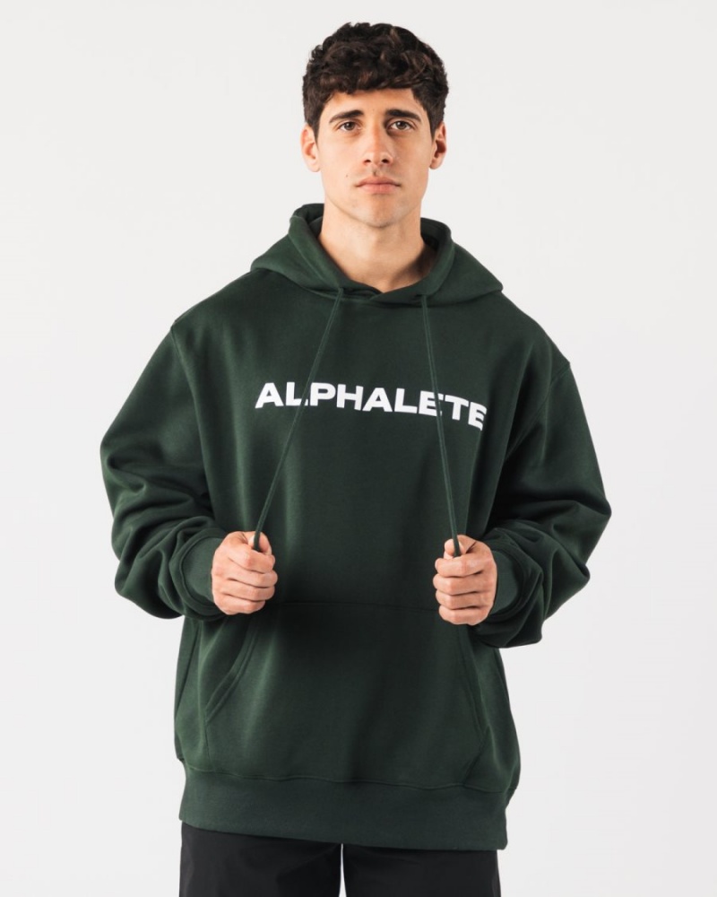 Alphalete Core Hoodie Miesten Huppari Evergreen | FARWH-9543