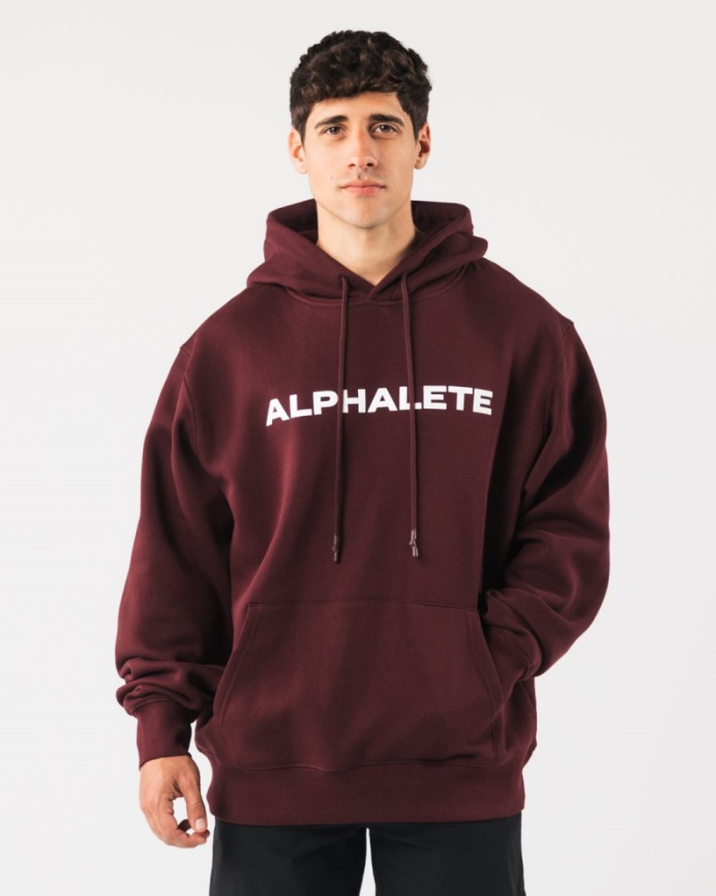 Alphalete Core Hoodie Miesten Huppari Sangria | VFRQG-6872