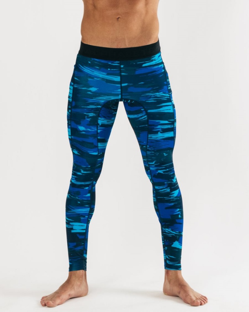 Alphalete Core Koulutus Tight Miesten Alusvaatteet Sininen Camo | WXRND-5237