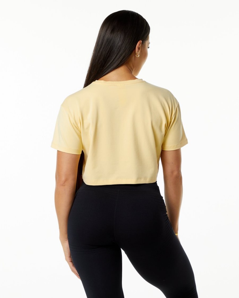 Alphalete Dynasty Crop Naisten Paidat Daffodil | QTOBI-3601