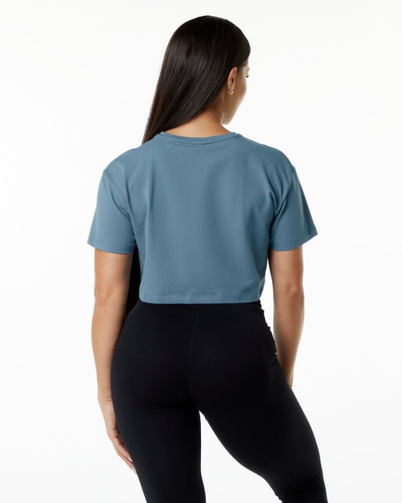 Alphalete Dynasty Crop Naisten Paidat Sininen | ESYMZ-2463