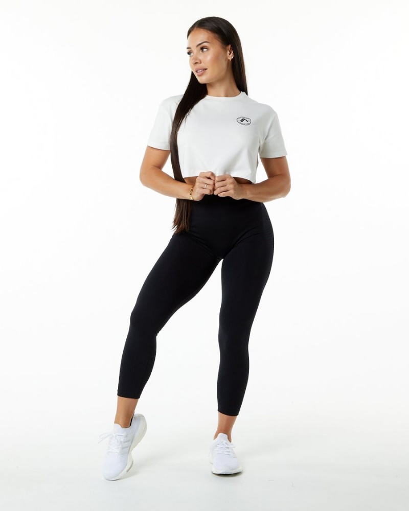 Alphalete Dynasty Crop Naisten Paidat Valkoinen | MGHLS-8916